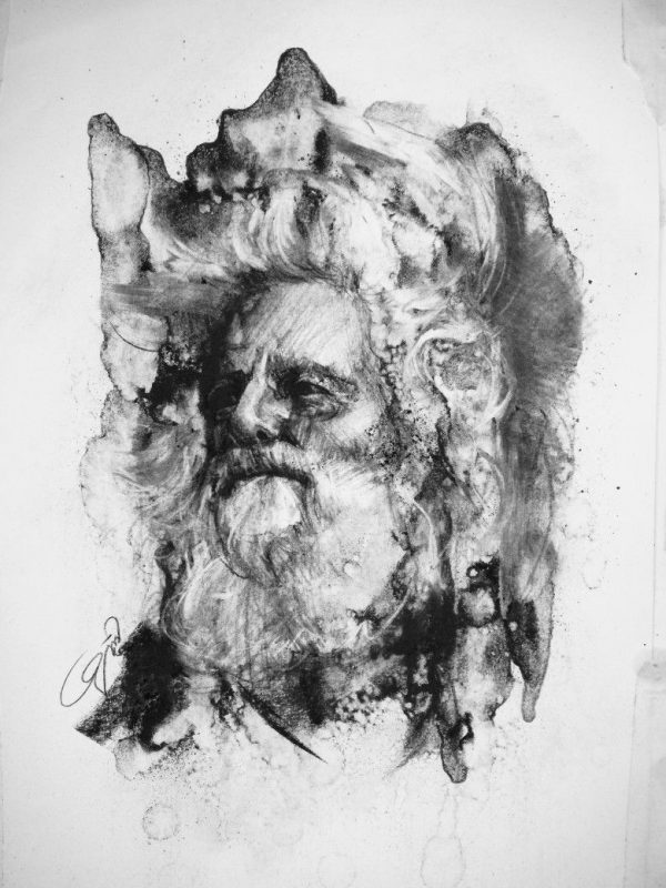old man portrait drawing